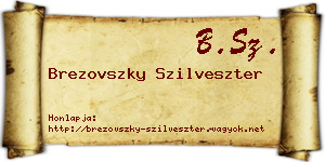 Brezovszky Szilveszter névjegykártya